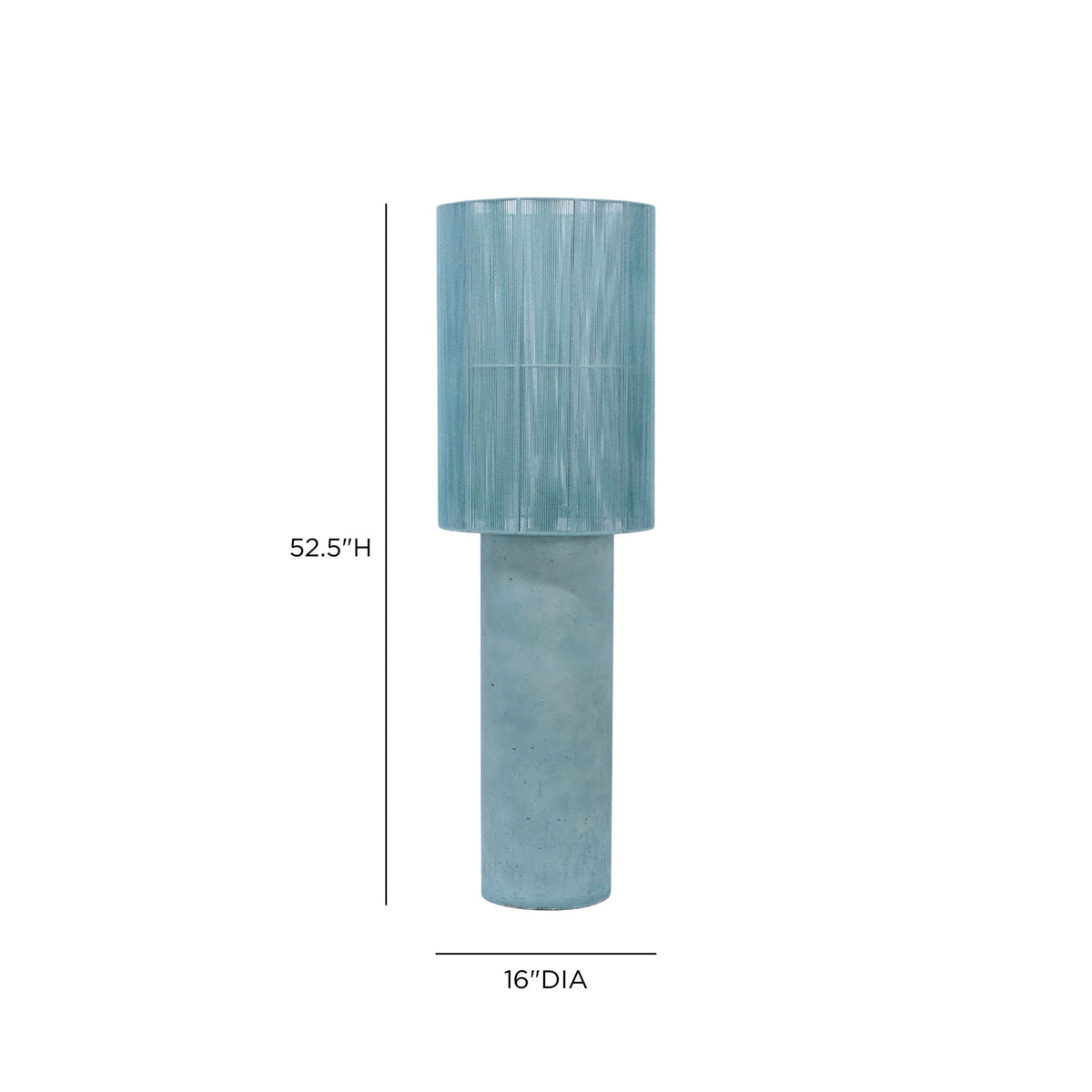 TOV Furniture Mondada concrete floor lamp with modern cylindrical design and textured gray finish in a stylish living space.