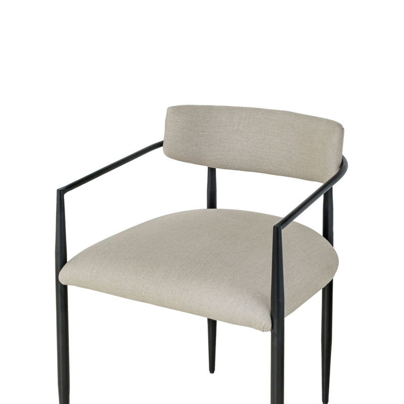 Forte - Linen Forged Iron Dining Chair - Cream - R&R Furniture Gallery (Fountain Valley, CA)