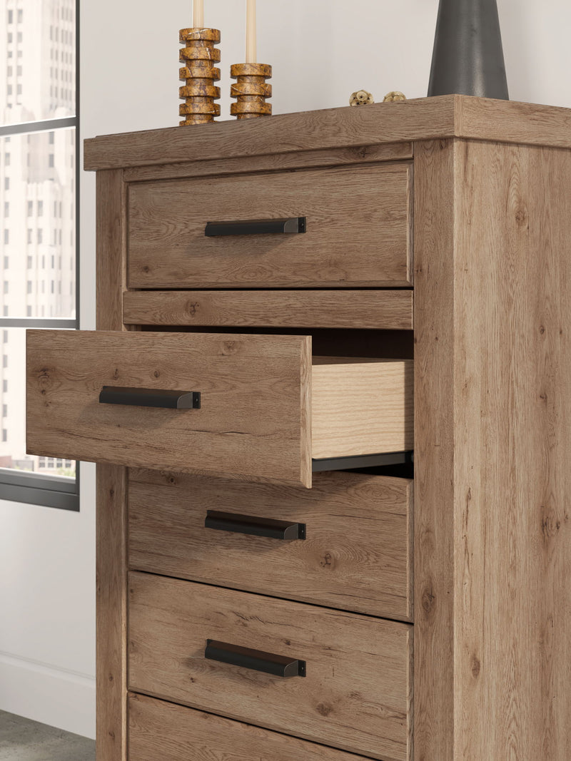 Oliandon - Five Drawer Chest - Light Brown - R&R Furniture Gallery (Fountain Valley, CA)