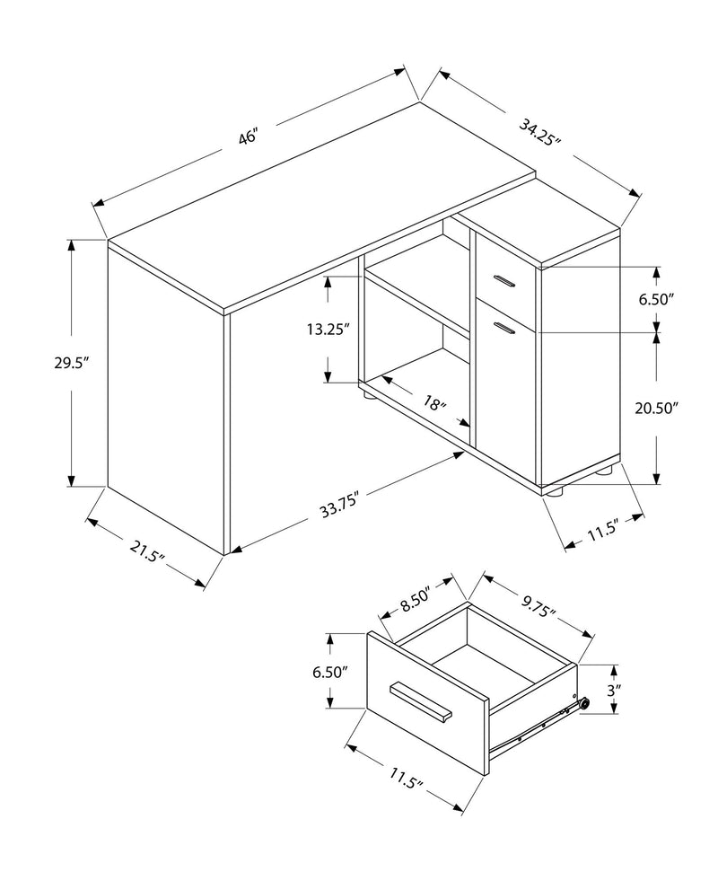 Computer Desk, Home Office, Corner, Storage Drawers, L Shape, Contemporary & Modern - R&R Furniture Gallery (Fountain Valley, CA)