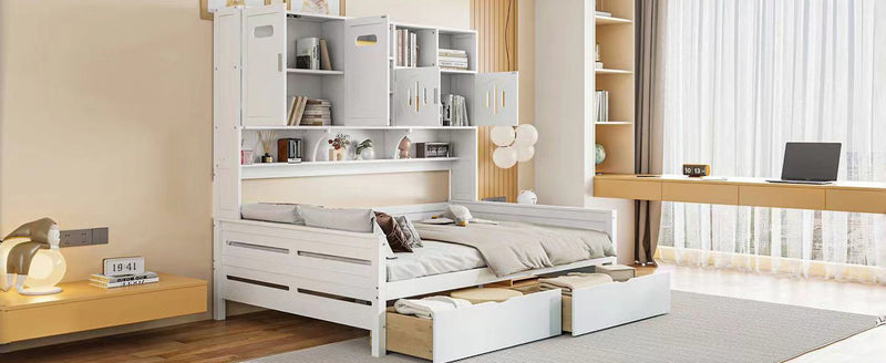 Daybed With All-In-One Cabinet And Shelf - R&R Furniture Gallery (Fountain Valley, CA)