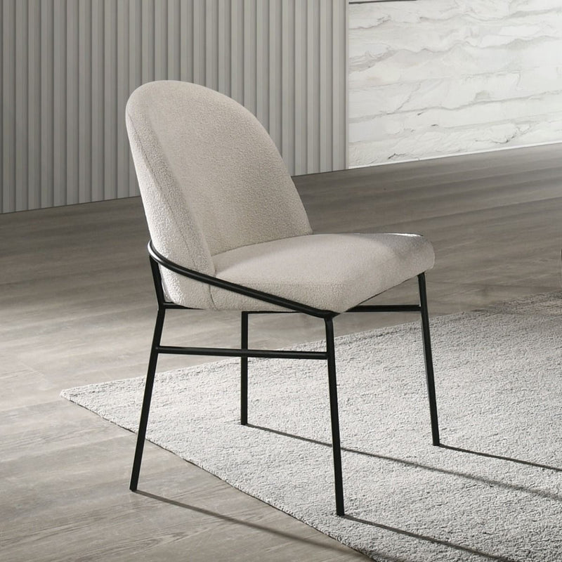 Lark - Side Chair (Set of 2) - White / Black - R&R Furniture Gallery (Fountain Valley, CA)