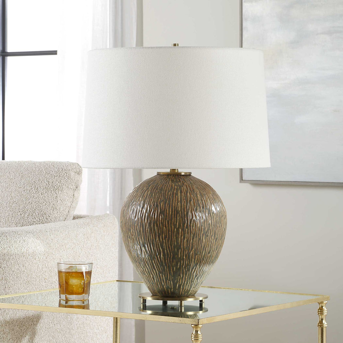 Rya - Ceramic Table Lamp - Brown