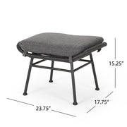 Outdoor Modern Boho Wicker Ottoman With Cushions (Set of 2) - R&R Furniture Gallery (Fountain Valley, CA)