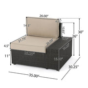 Santa Cruz - 8 Piece Outdoor Sectional Set - Dark Brown - R&R Furniture Gallery (Fountain Valley, CA)