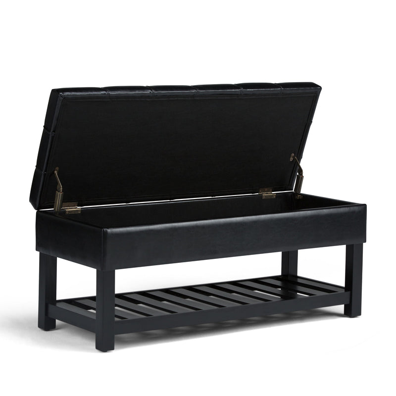Saxon - Upholstered Transitional Storage Ottoman Bench - R&R Furniture Gallery (Fountain Valley, CA)