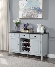 Lanton - Server - Natural Marble & Antique White - R&R Furniture Gallery (Fountain Valley, CA)