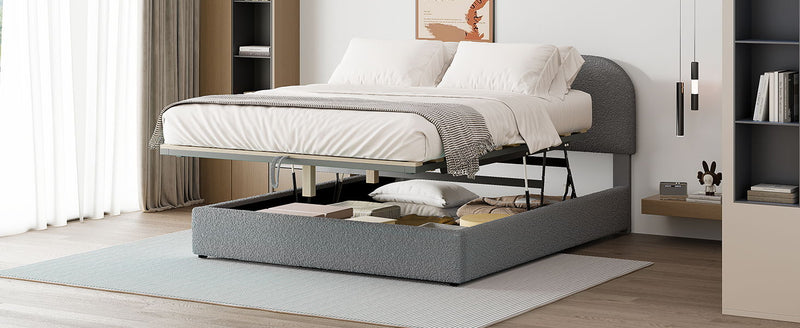 Upholstered Platform Bed With Hydraulic Storage System - R&R Furniture Gallery (Fountain Valley, CA)
