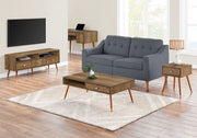 Coffee Table, Accent, Cocktail, Rectangular, Storage, Living Room, Wood Legs, Mid Century - Walnut - R&R Furniture Gallery (Fountain Valley, CA)