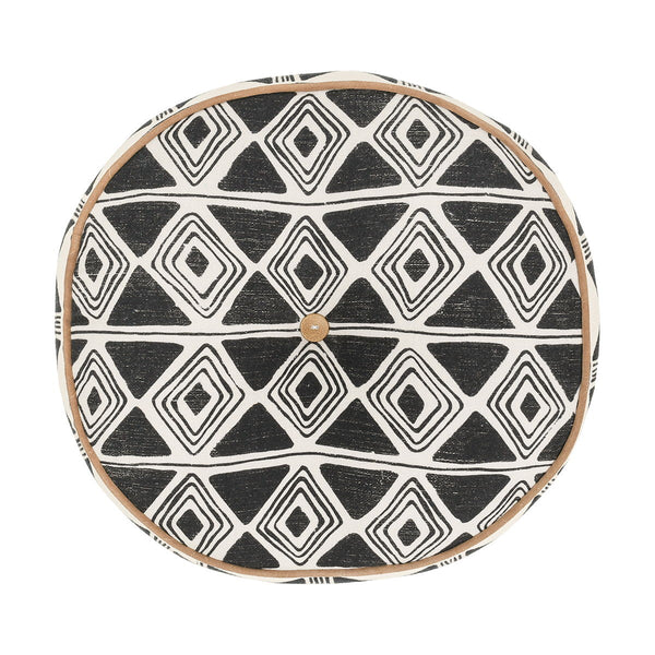 Nubia - 18" Round Pillow - Black / White