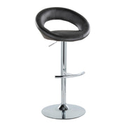 Set of two Lumi Source Posh contemporary adjustable barstools with swivel, rounded T footrest, ideal for modern kitchen or bar areas.