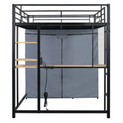 Loft Bed With Desk, Shelves, Power Outlet, LED Light And Wardrobe - R&R Furniture Gallery (Fountain Valley, CA)
