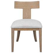 Uttermost Idris armless side chair with upholstered seat and wooden legs, modern design and neutral fabric for versatile decor.