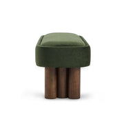 Indoor upholstered dining bench by Noble House with cushioned seat and wooden legs, ideal for modern dining rooms.