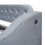 Upholstered Daybed With Storage Armrests And USB Port - R&R Furniture Gallery (Fountain Valley, CA)