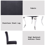 Fabiola - Side Chair (Set of 2) - Black Fabric & Stainless Steel - R&R Furniture Gallery (Fountain Valley, CA)