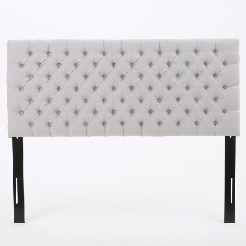Queen Size Headboard With Button Tufting - Light Gray - R&R Furniture Gallery (Fountain Valley, CA)