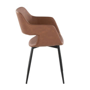 Set of two Lumi Source Margarite mid-century modern dining chairs with sleek wooden legs and cushioned seats.