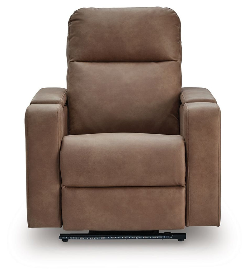 Lorrenton - Glider Power Recliner With Audio System - Caramel - R&R Furniture Gallery (Fountain Valley, CA)