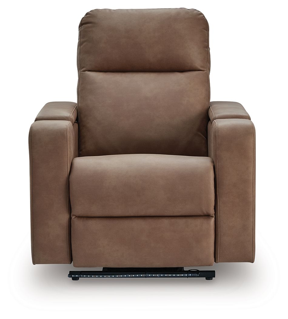Lorrenton - Glider Power Recliner With Audio System - Caramel - R&R Furniture Gallery (Fountain Valley, CA)