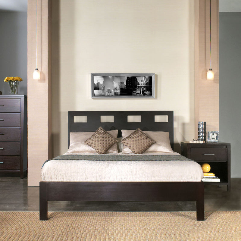 Nevis Queen Size Riva Platform Bed in Espresso