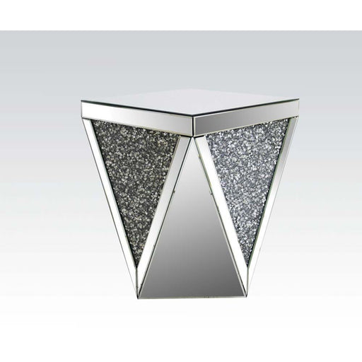 Noralie - 19" End Table - Mirrored & Faux Diamonds - R&R Furniture Gallery (Fountain Valley, CA)