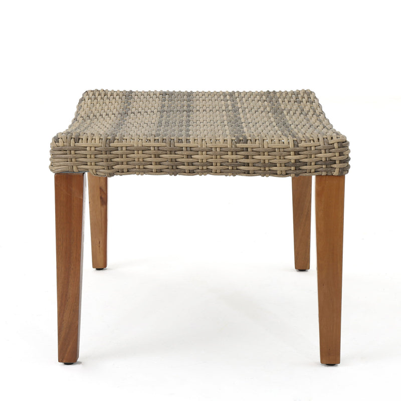 Outdoor Rattan Wicker Ottomans - Gray - R&R Furniture Gallery (Fountain Valley, CA)