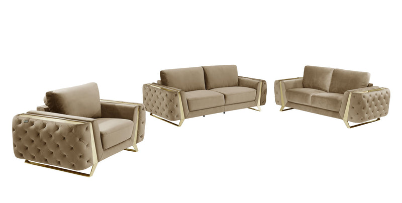 1051 - Contemporary Velvet Set - R&R Furniture Gallery (Fountain Valley, CA)