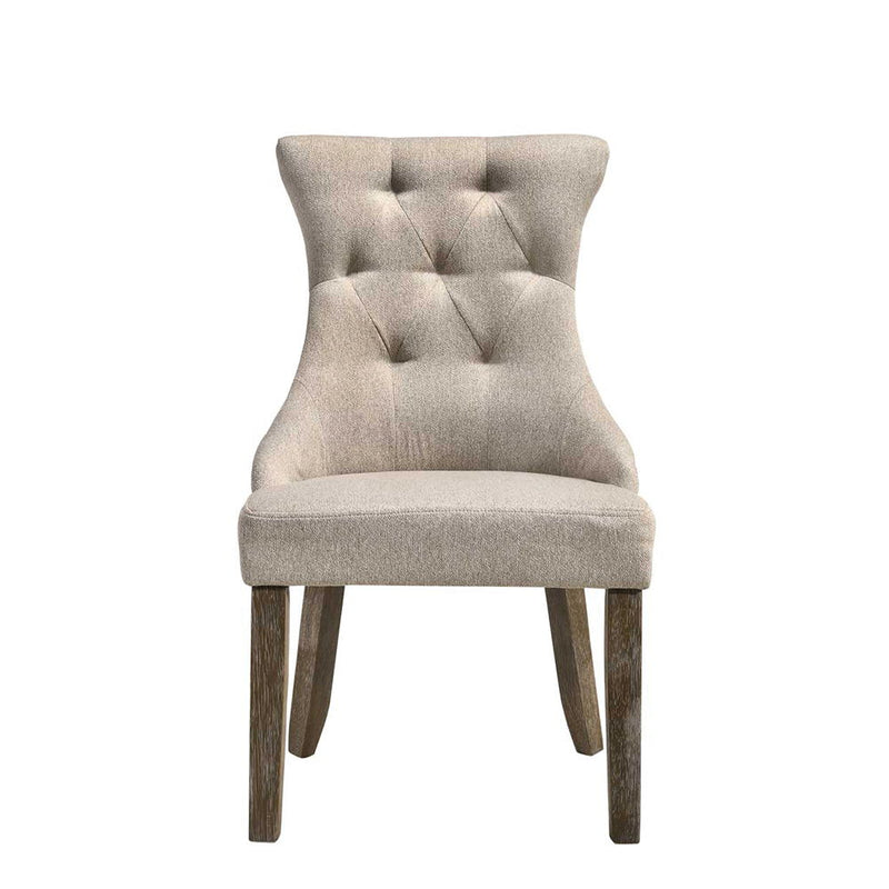Gabrian - Side Chair (Set of 2) - Two-Tone Beige Fabric & Reclaimed Gray - R&R Furniture Gallery (Fountain Valley, CA)