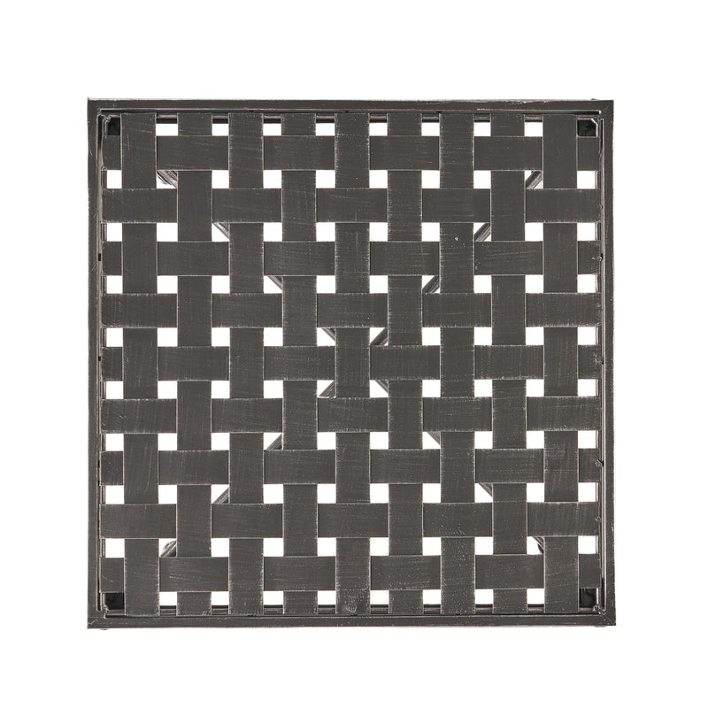 Outdoor Square Side Table With X Shaped Iron Frame - Black - R&R Furniture Gallery (Fountain Valley, CA)