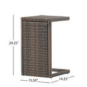 Bucharest - End Table C Shaped Side Table Rattan - Brown - R&R Furniture Gallery (Fountain Valley, CA)