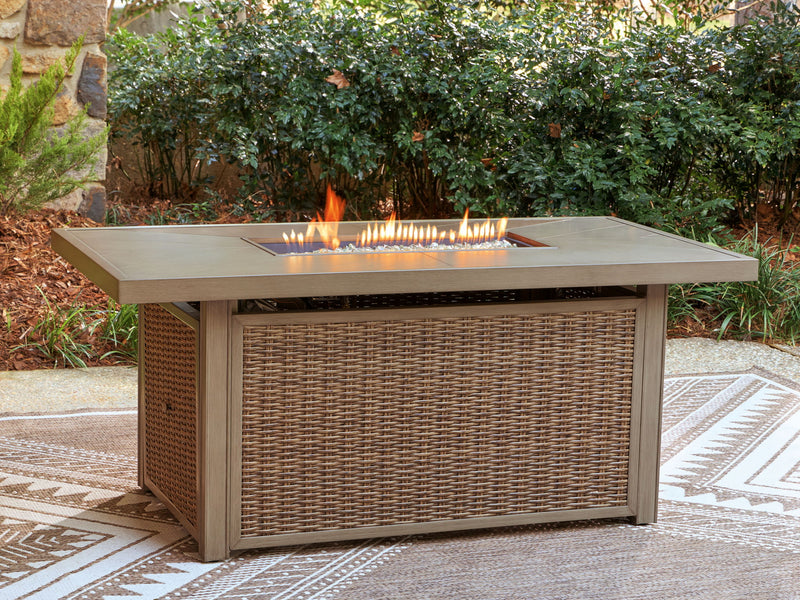 Laguna Heights - Rectangular Fire Pit Table - Beige - R&R Furniture Gallery (Fountain Valley, CA)