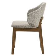 Set of two Oleia side chairs by ACME featuring plush chenille upholstery and walnut wooden legs.