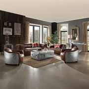 Brancaster - Chair - Retro Brown Top Grain Leather & Aluminum - R&R Furniture Gallery (Fountain Valley, CA)