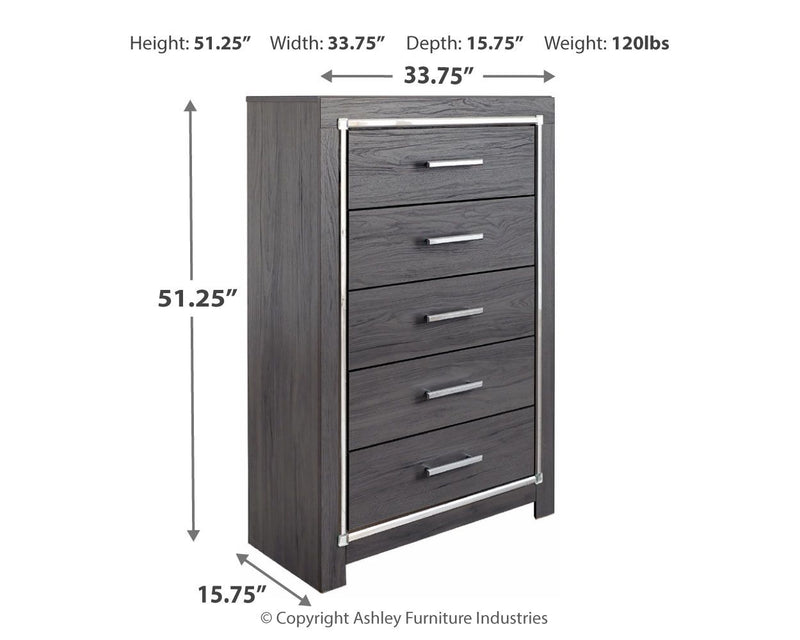 Lodanna - Five Drawer Chest - Gray - R&R Furniture Gallery (Fountain Valley, CA)