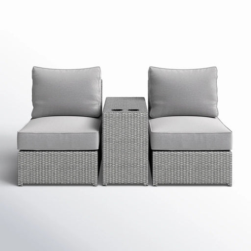 2 Person Wicker Conversation Set With Cushions, Weather Resistant - R&R Furniture Gallery (Fountain Valley, CA)