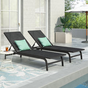 Noble House Finn outdoor chaise lounge with modern design, featuring a sleek frame and comfortable cushions for outdoor relaxation.