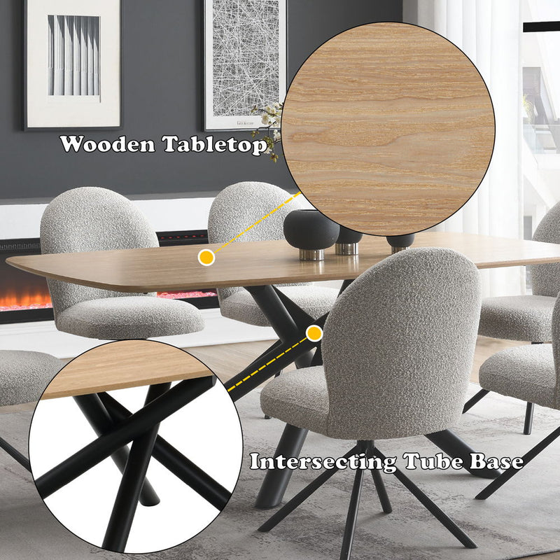 Lawton - Dining Table - Natural & Black - R&R Furniture Gallery (Fountain Valley, CA)