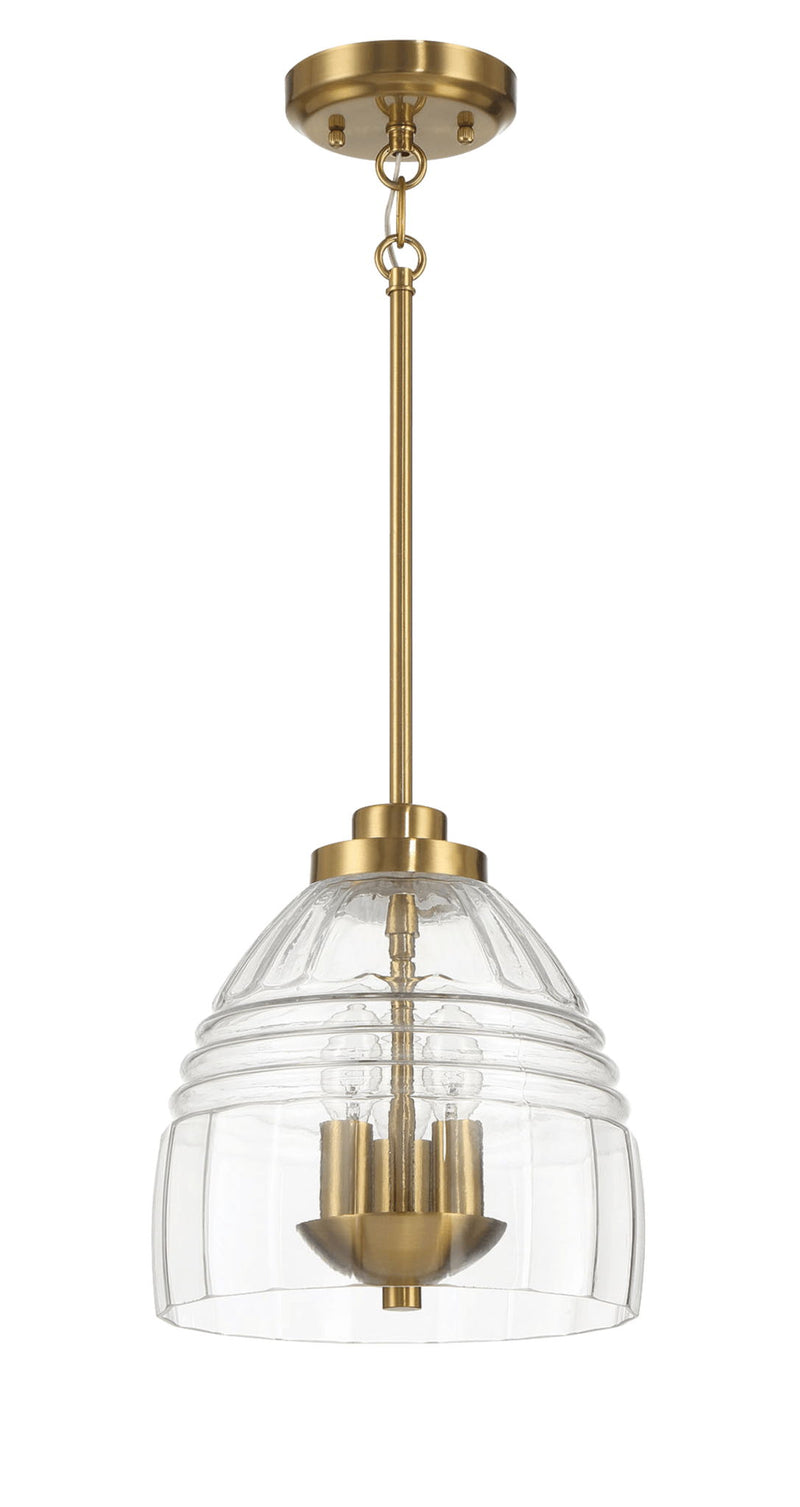 Ember - 3 Candle Lights Chain Pendant - Clear / Gold - R&R Furniture Gallery (Fountain Valley, CA)