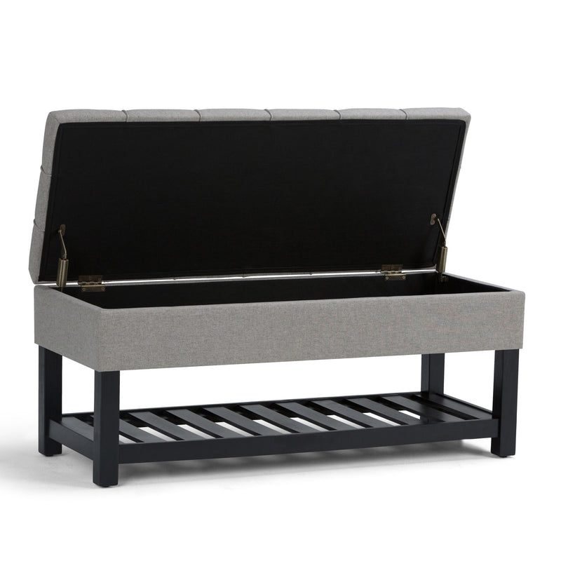 Saxon - Upholstered Transitional Storage Ottoman Bench - R&R Furniture Gallery (Fountain Valley, CA)
