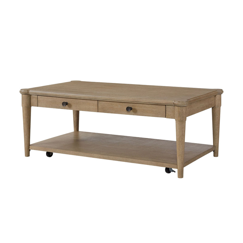 Cocktail Table With Two Storage Drawers And Casters - R&R Furniture Gallery (Fountain Valley, CA)