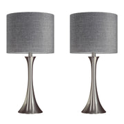 Set of two Lumi Source Lenuxe contemporary semi-gloss table lamps with sleek modern design and rounded bases.