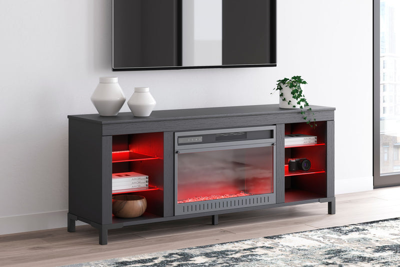 Cayberry - TV Stand With Fireplace - Black - R&R Furniture Gallery (Fountain Valley, CA)
