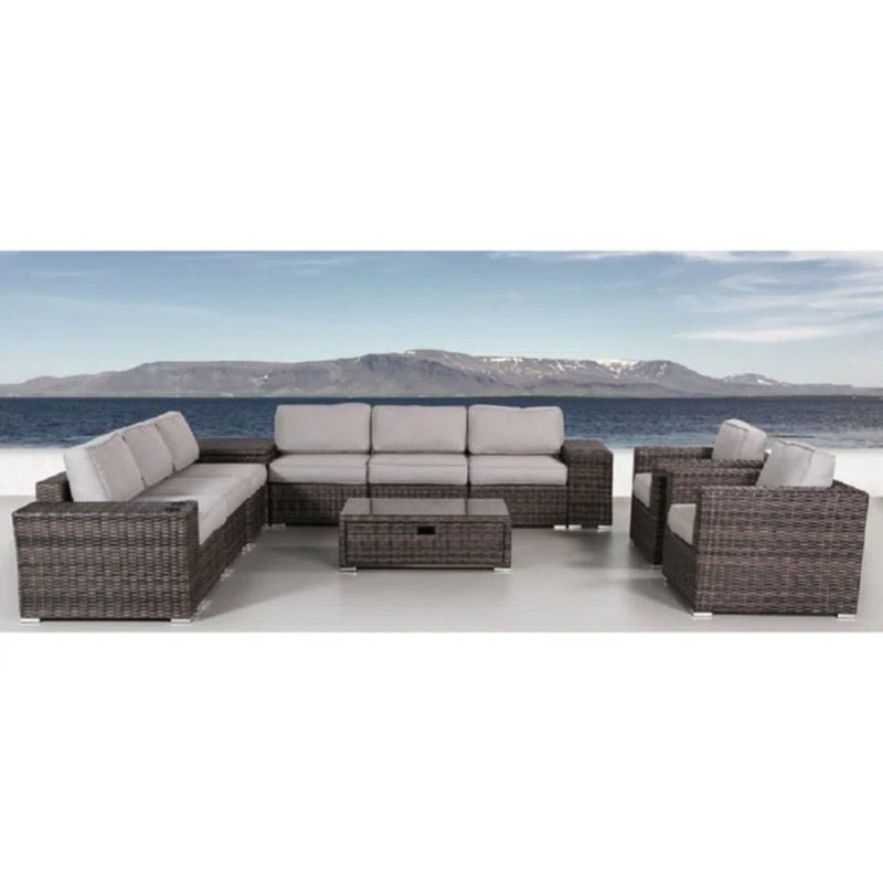 Stylish Rattan Wicker Person Seating Group With Premium Sunbrella Cushions Perfect For Outdoor Entertaining - R&R Furniture Gallery (Fountain Valley, CA)