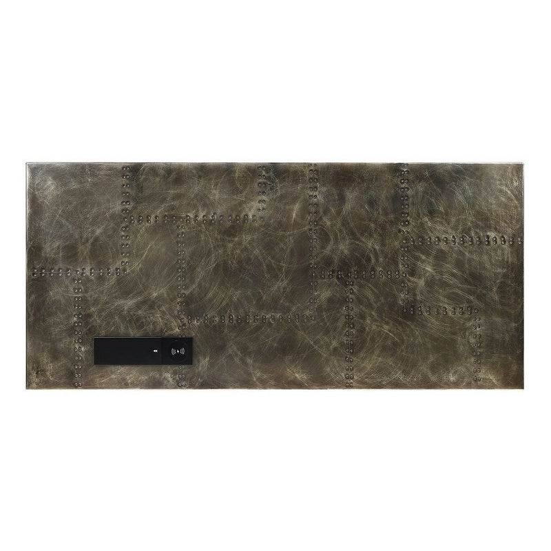 Brancaster - Executive Writing Desk With USB - Bronze Aluminum - R&R Furniture Gallery (Fountain Valley, CA)