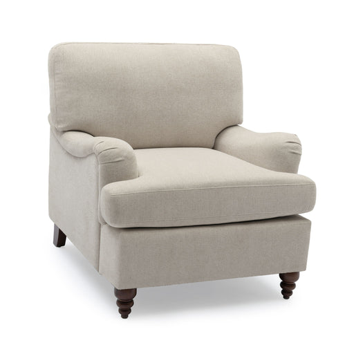 Ridgecrest Home Candor arm chair with English roll arms, plush upholstery, and a sturdy wooden frame for stylish comfort.