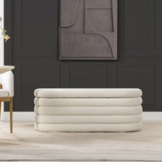 Fuji - Upholstered Oval Storage Bench - R&R Furniture Gallery (Fountain Valley, CA)