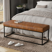 Candice - Ottoman Bench - Tan / Black - R&R Furniture Gallery (Fountain Valley, CA)
