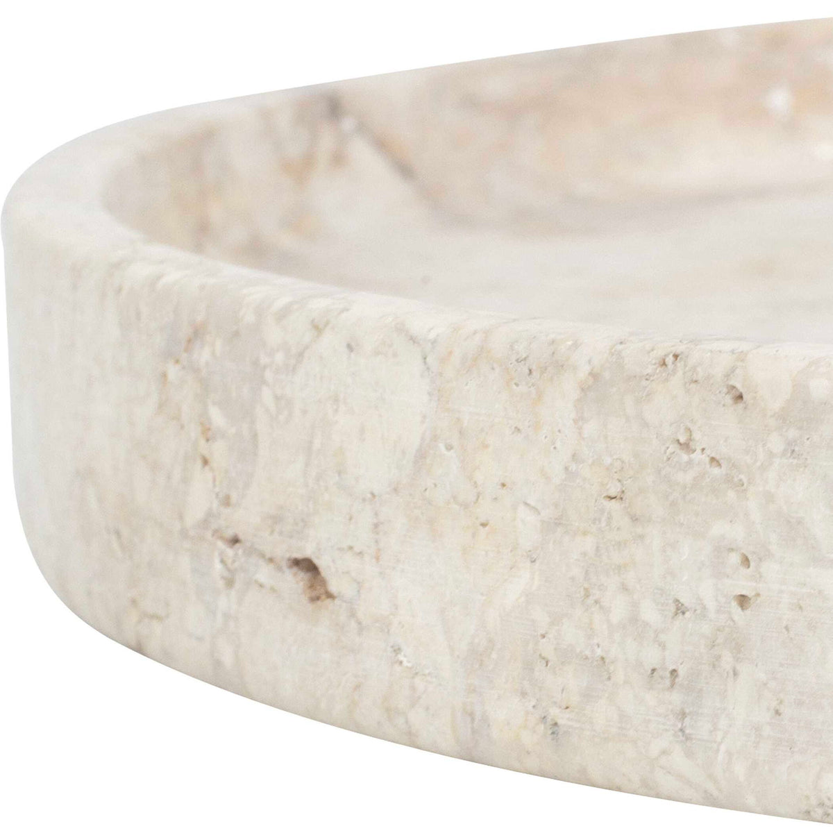 Travessa - Outdoor Round Stone Tray - White