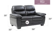 Glory Furniture Marta stationary loveseat with plush fabric upholstery and cushioned armrests, ideal for cozy living room seating.
